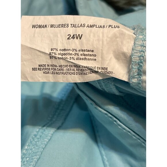 Bandolino Amalia Short Stretch Aqua Blue Womens Size 24  With Woven - Picture 13 of 16